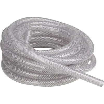 Clear flexible plastic tubing coiled.