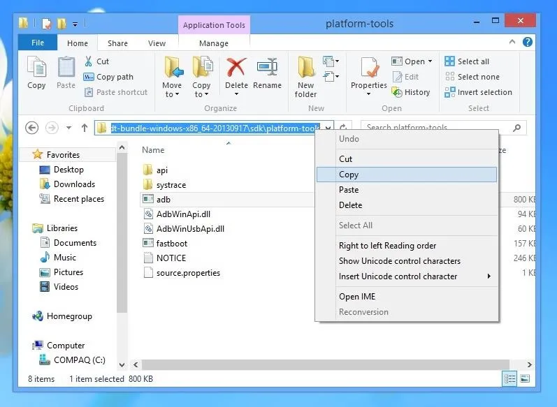 File management interface showing options for copying and pasting files.
