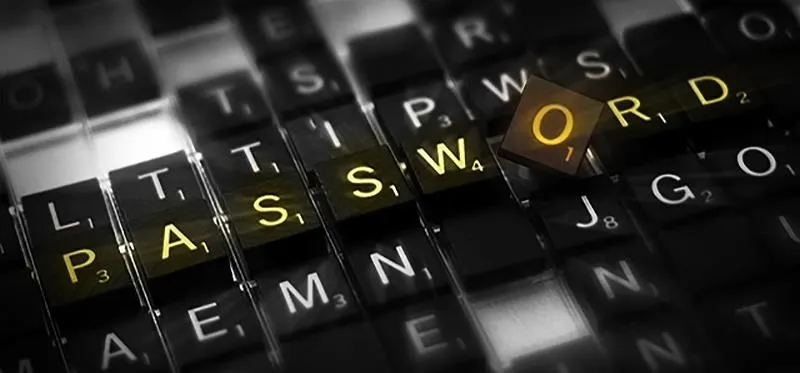 Password key on a computer keyboard.