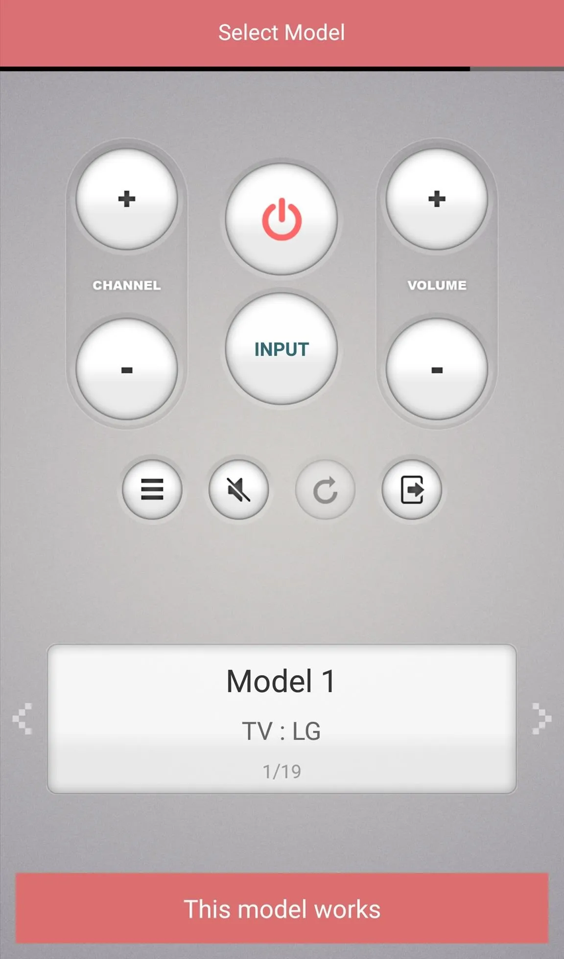 Remote control interface for a model device.
