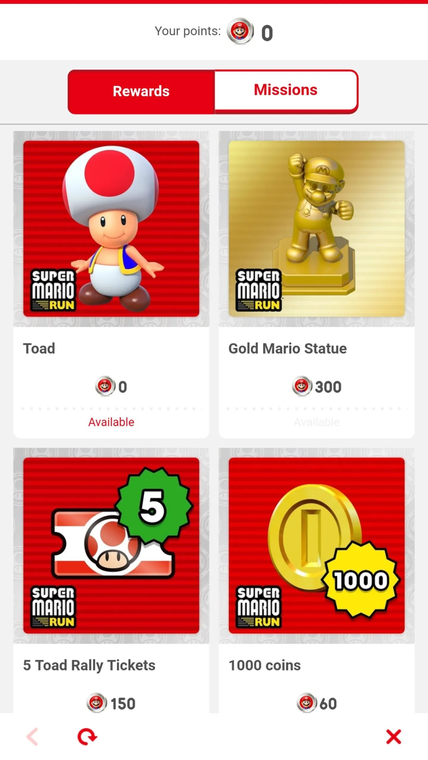 Game items and collectibles featuring Toad character and Gold Mario statue.