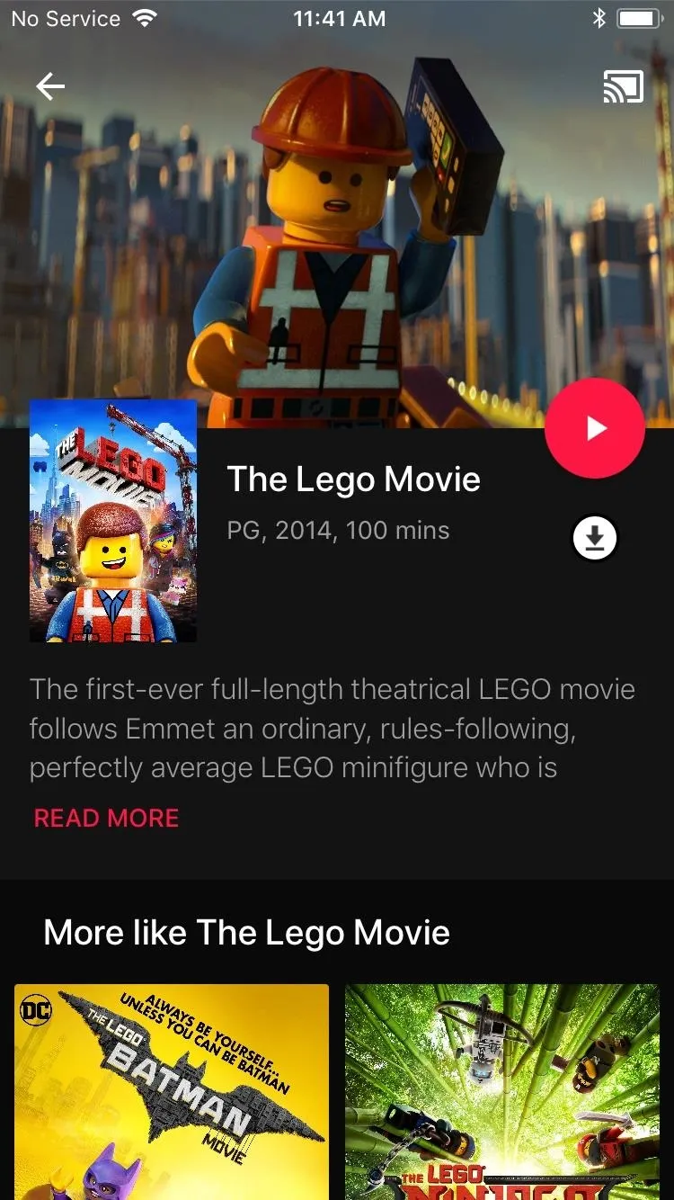 A character from "The Lego Movie" in an urban setting, featuring promotional artwork and details about the film.