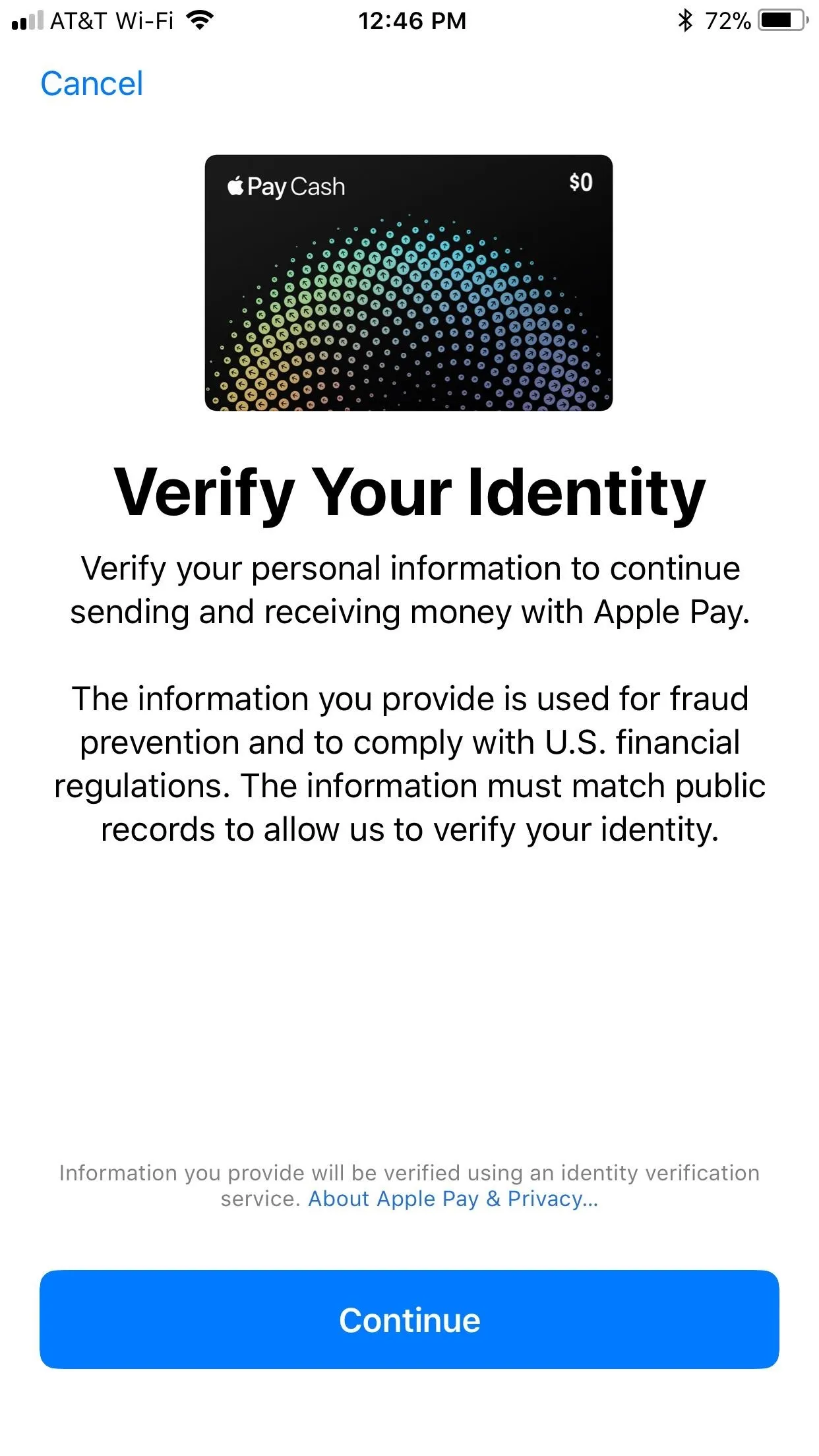 Verify Your Identity for Apple Pay