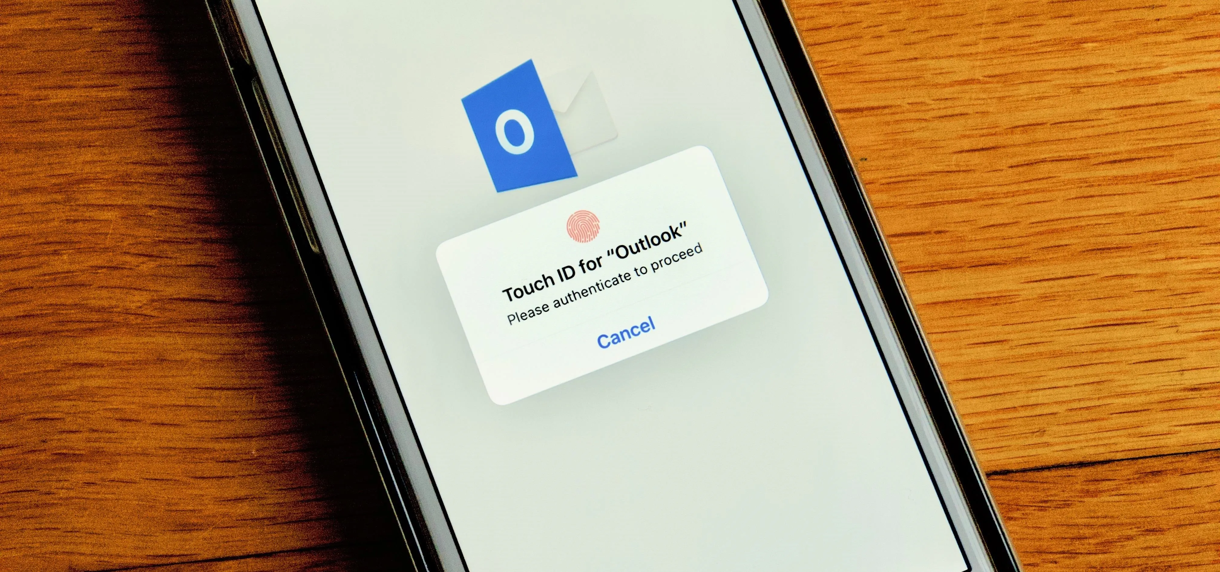 Notification for Outlook app on a smartphone.