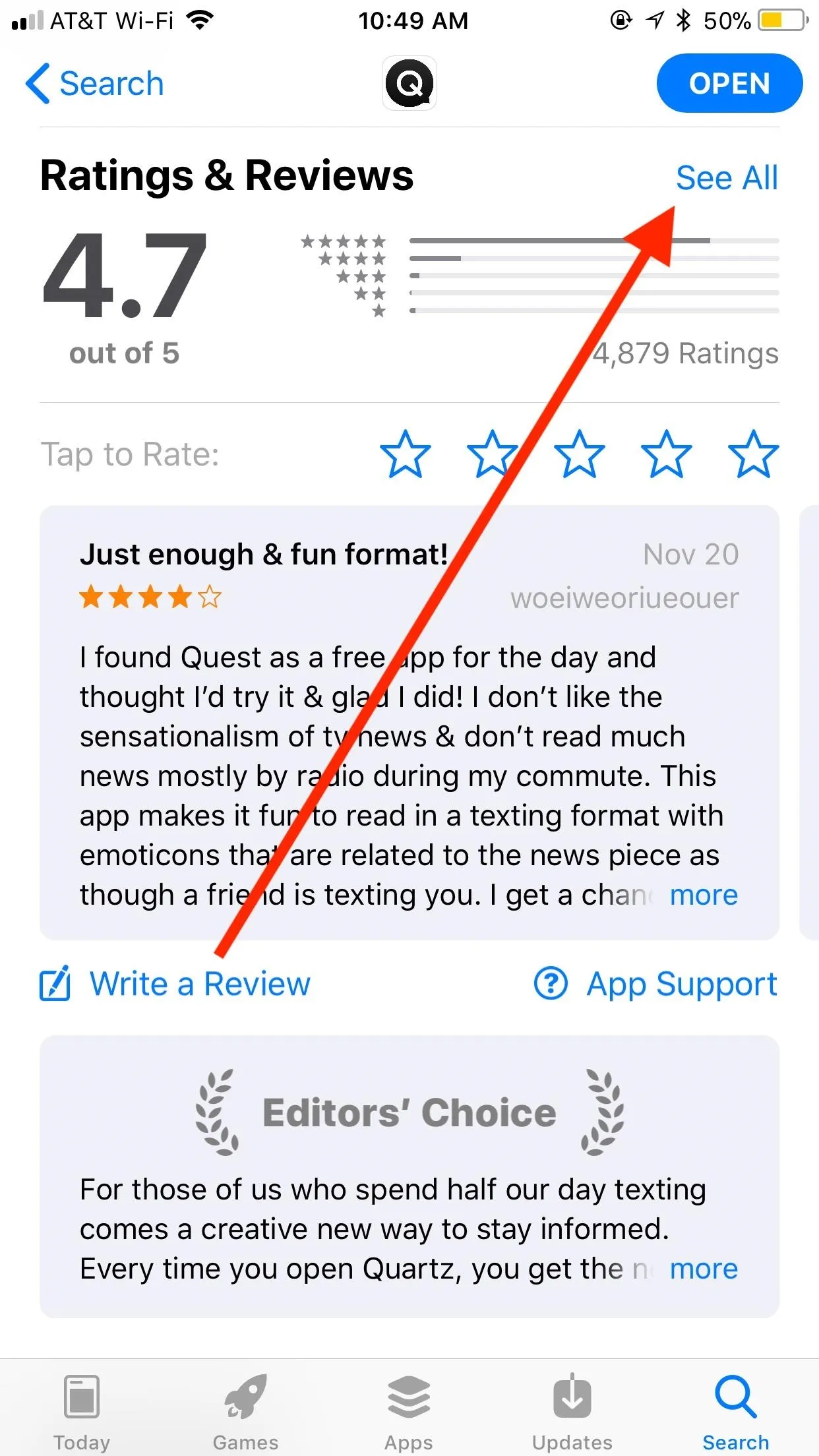 Ratings and Reviews section with a 4.7 out of 5 score and an option to leave a review.