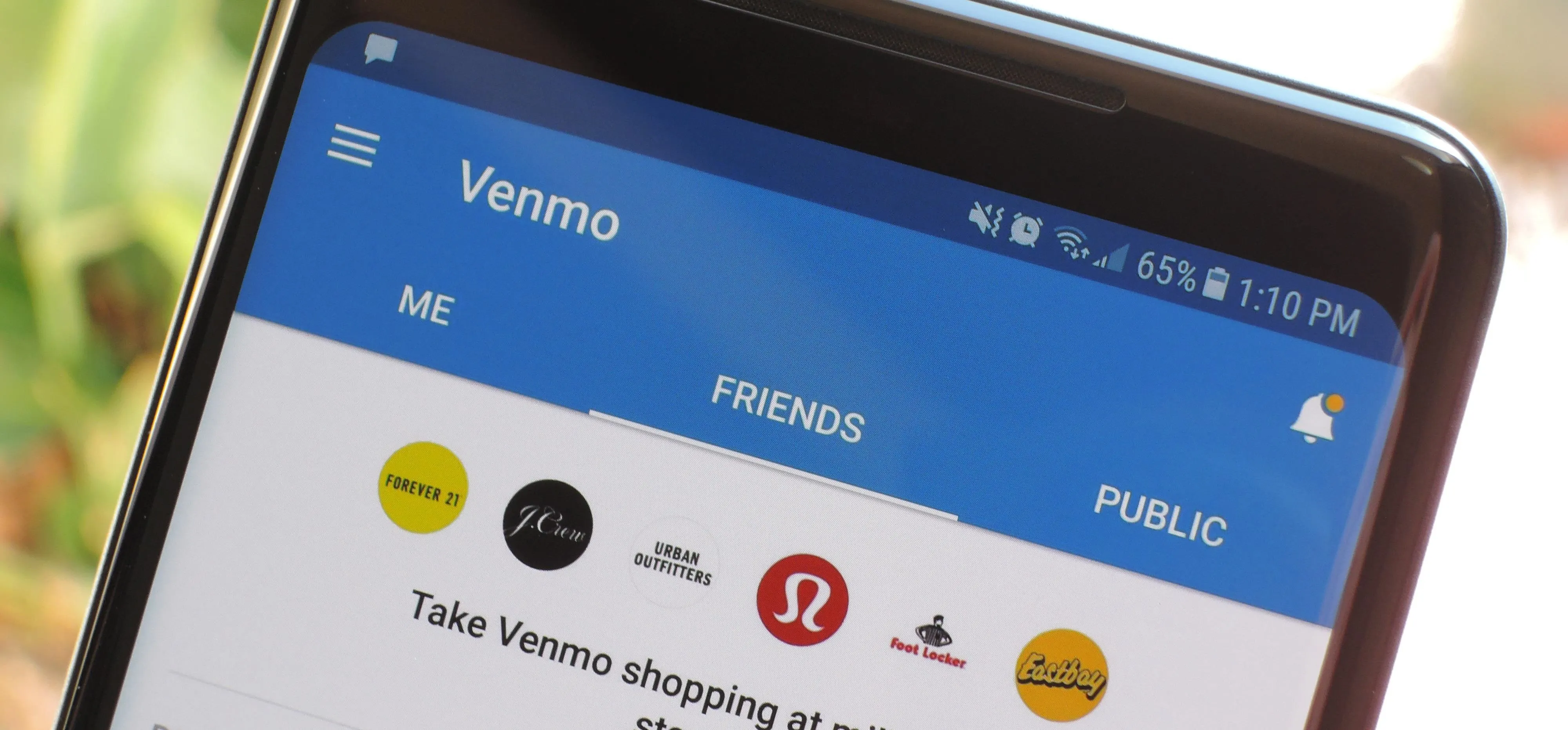 Venmo mobile app interface showing user account dashboard.
