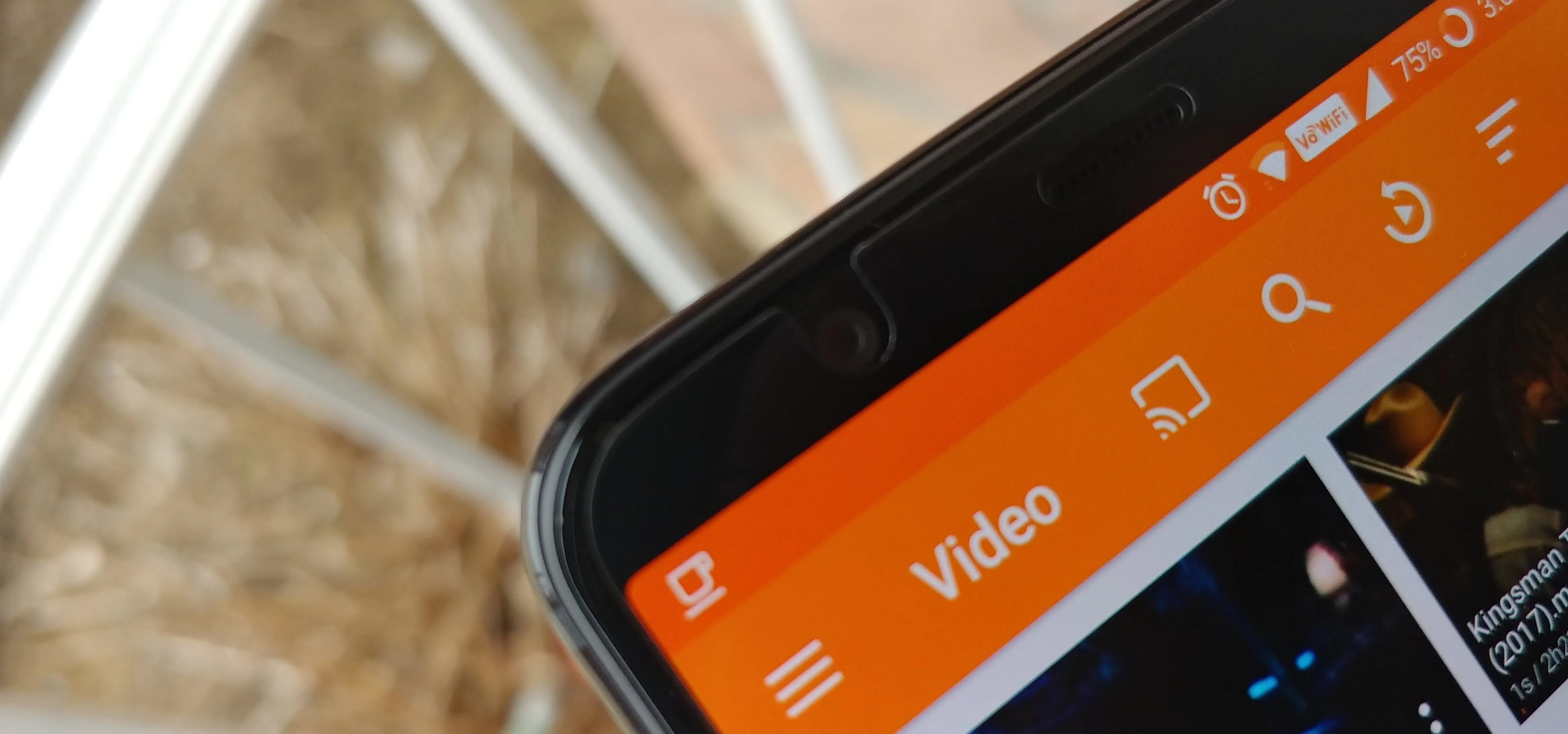 Video streaming interface on a smartphone.