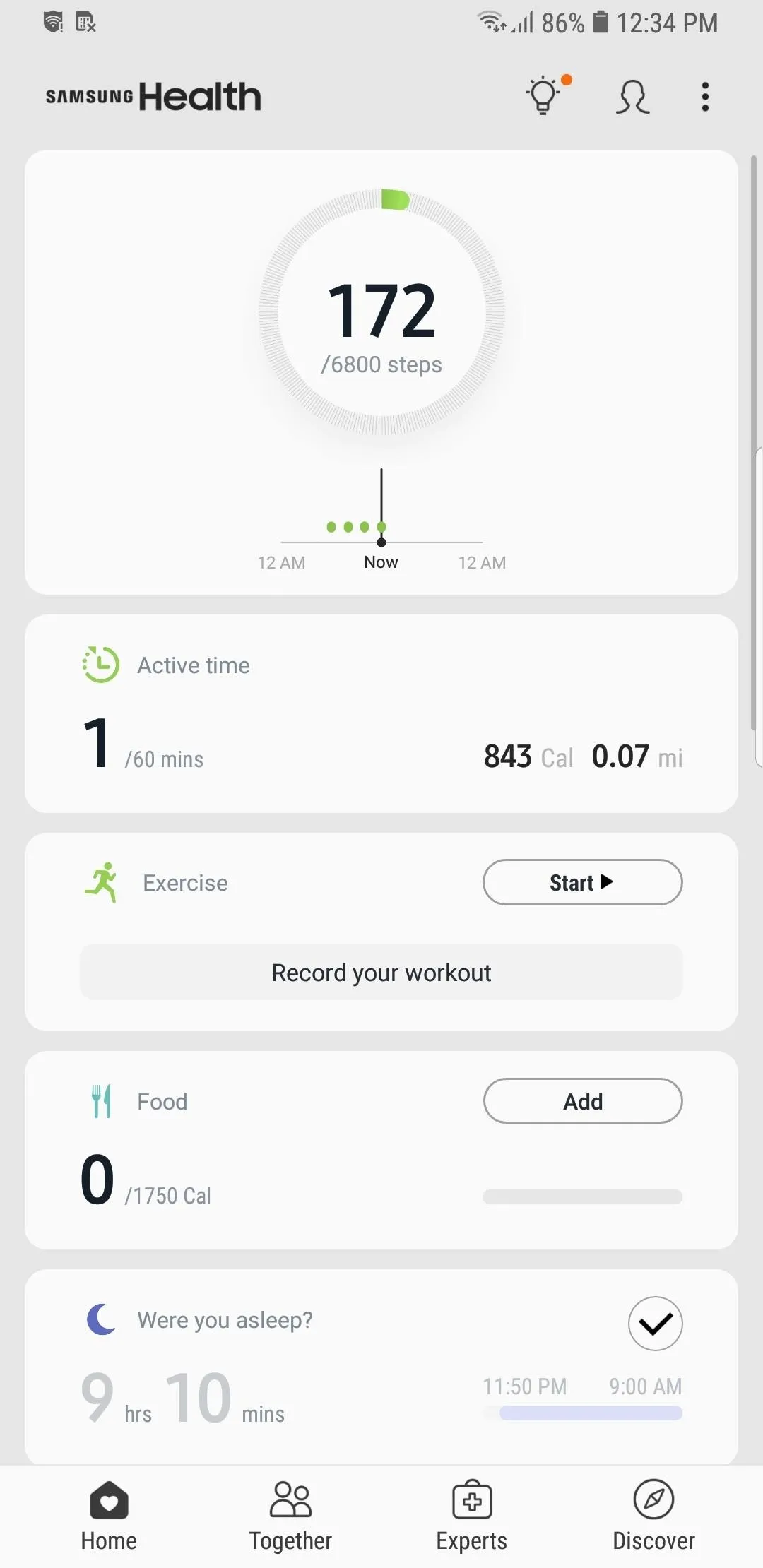 Fitness app dashboard showing heart rate and activity metrics.
