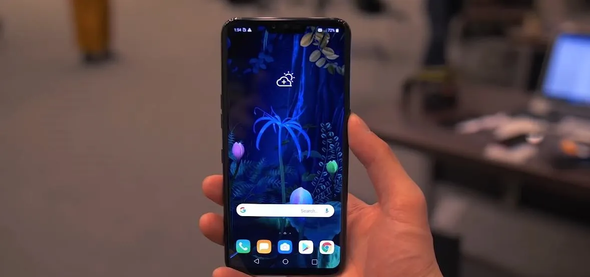 Smartphone displaying a vibrant underwater-themed wallpaper.