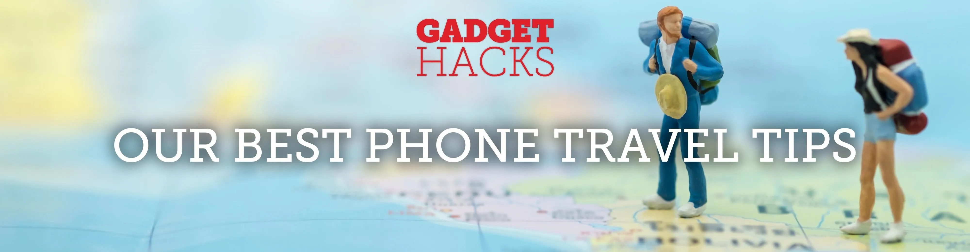 Our best phone travel tips with a scenic background and travelers.
