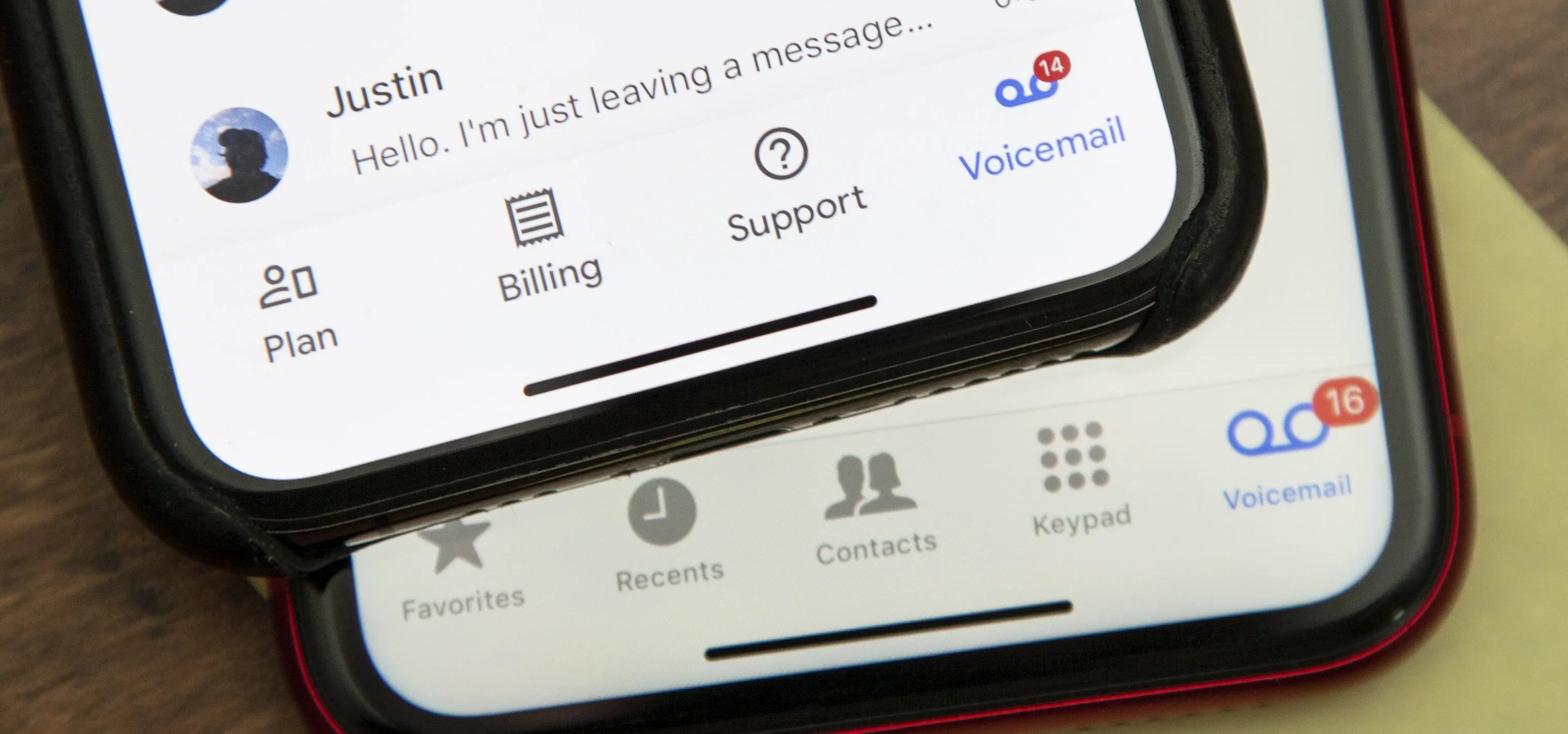 Mobile phone displaying a messaging app interface.