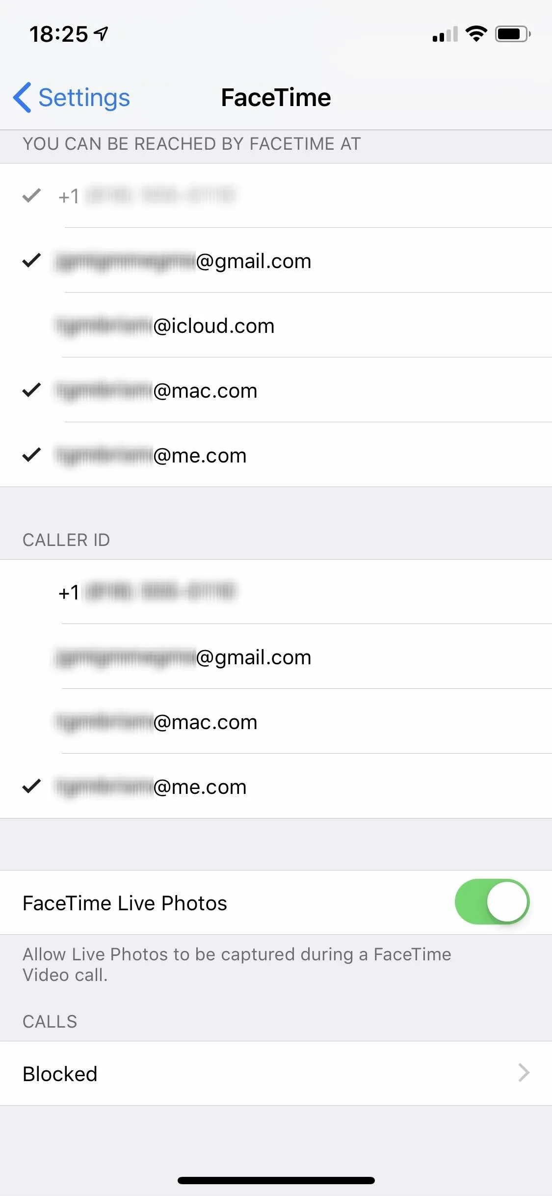 Email account settings on a mobile device.