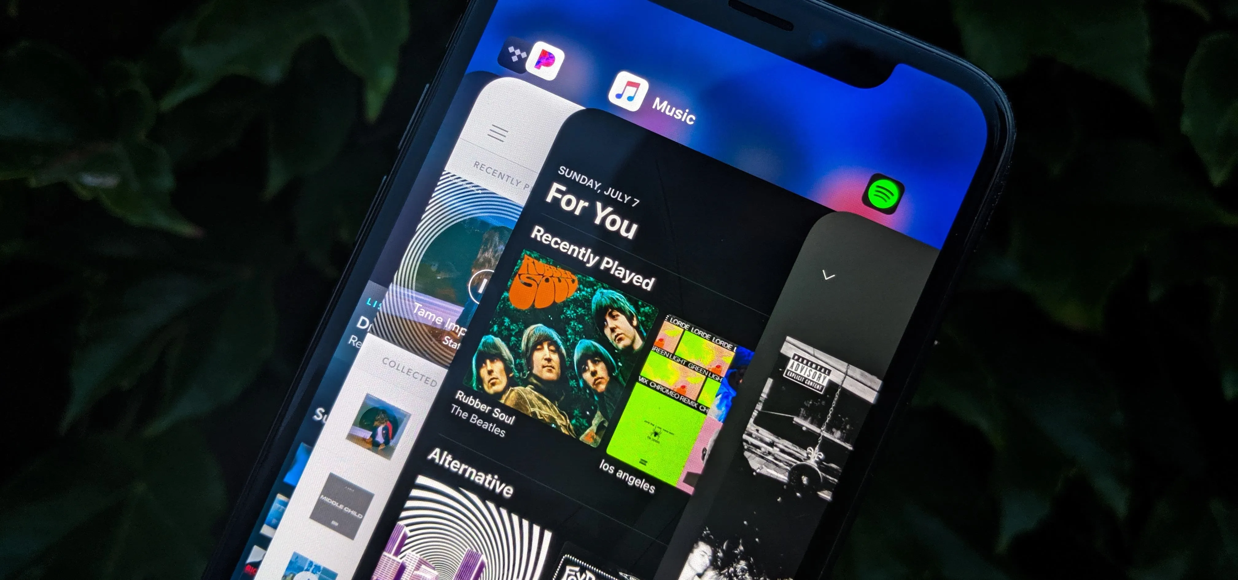 Smartphone displaying a music streaming app interface.
