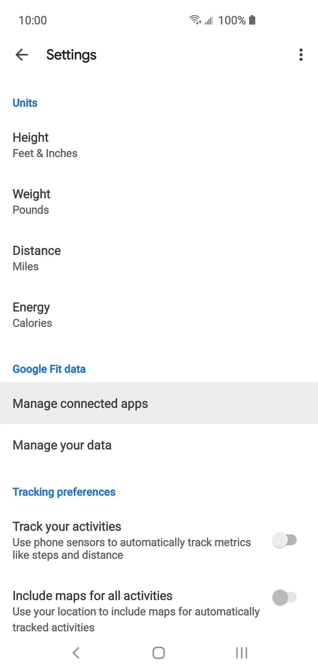 Settings menu on a smartphone displaying options for managing Google account and synchronization.