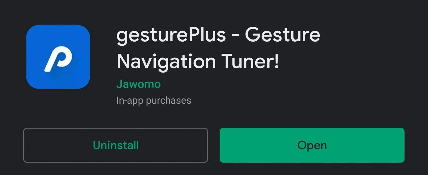 gesturePlus app page showcasing gesture navigation tuner features