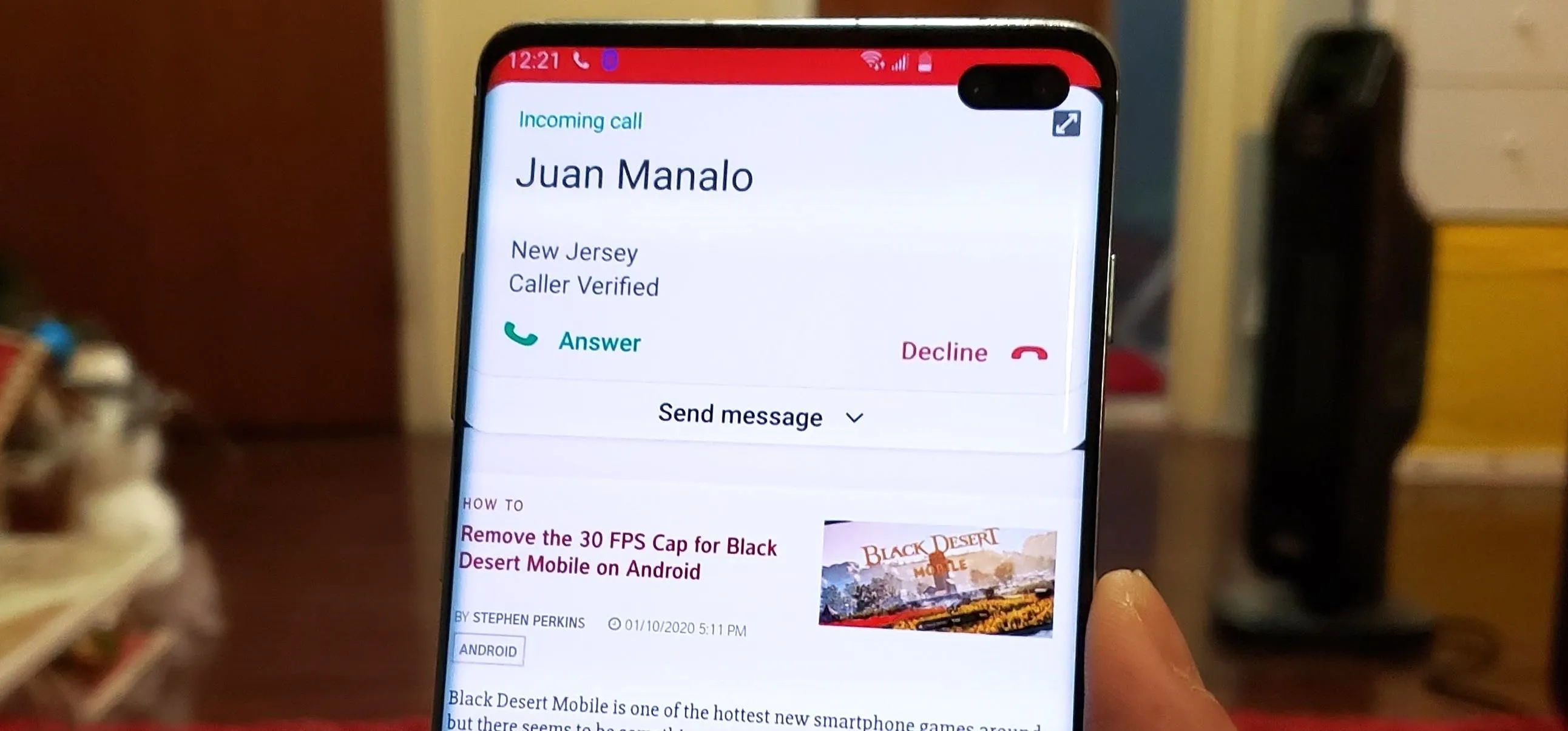Contact information displayed on a smartphone screen.