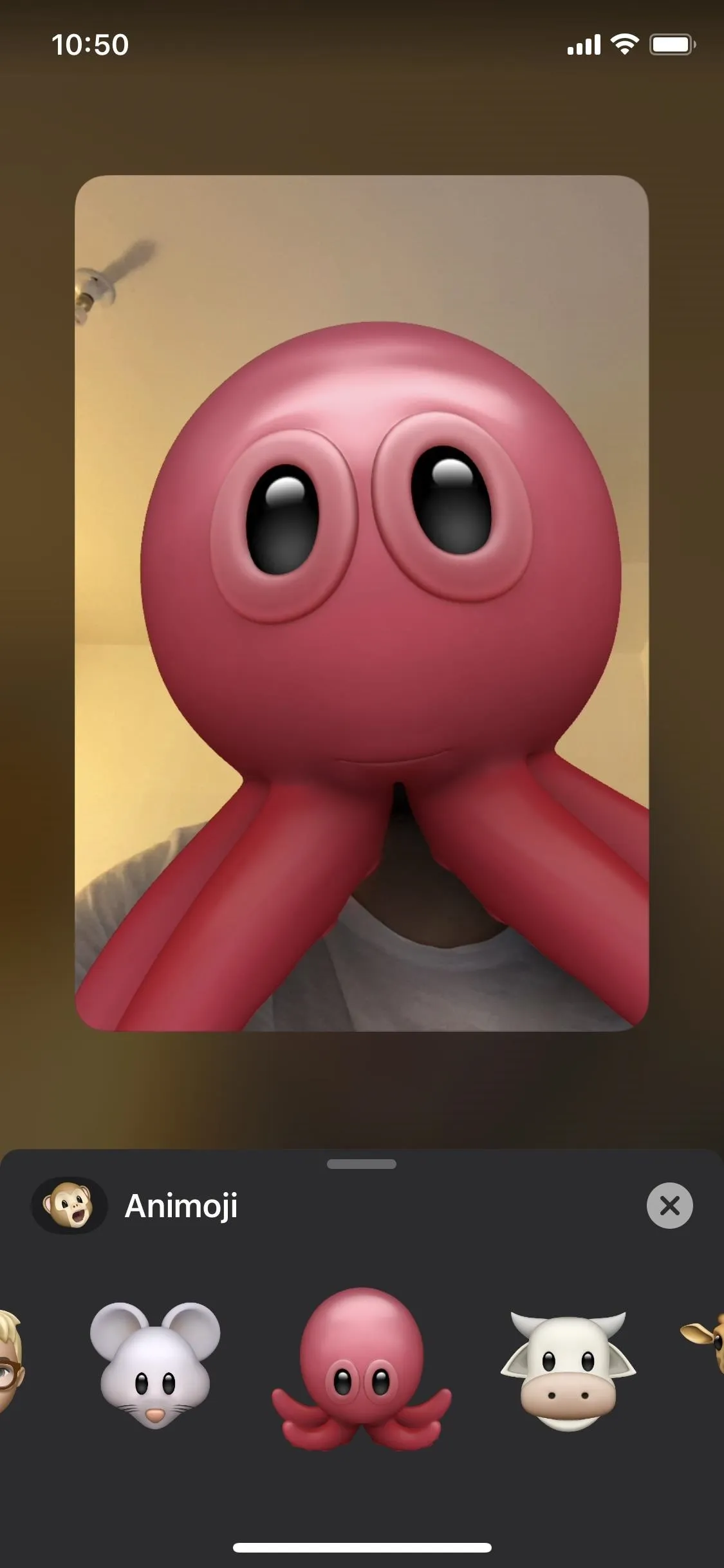 Cute cartoon octopus character with large eyes.
