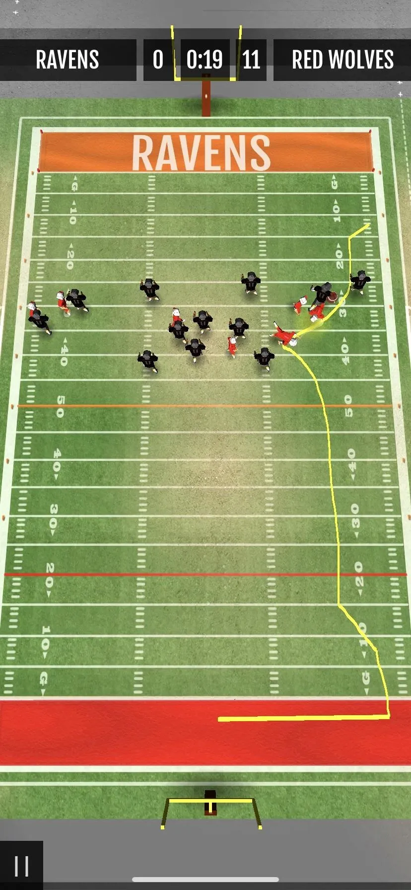 Football play diagram for Ravens game strategy.