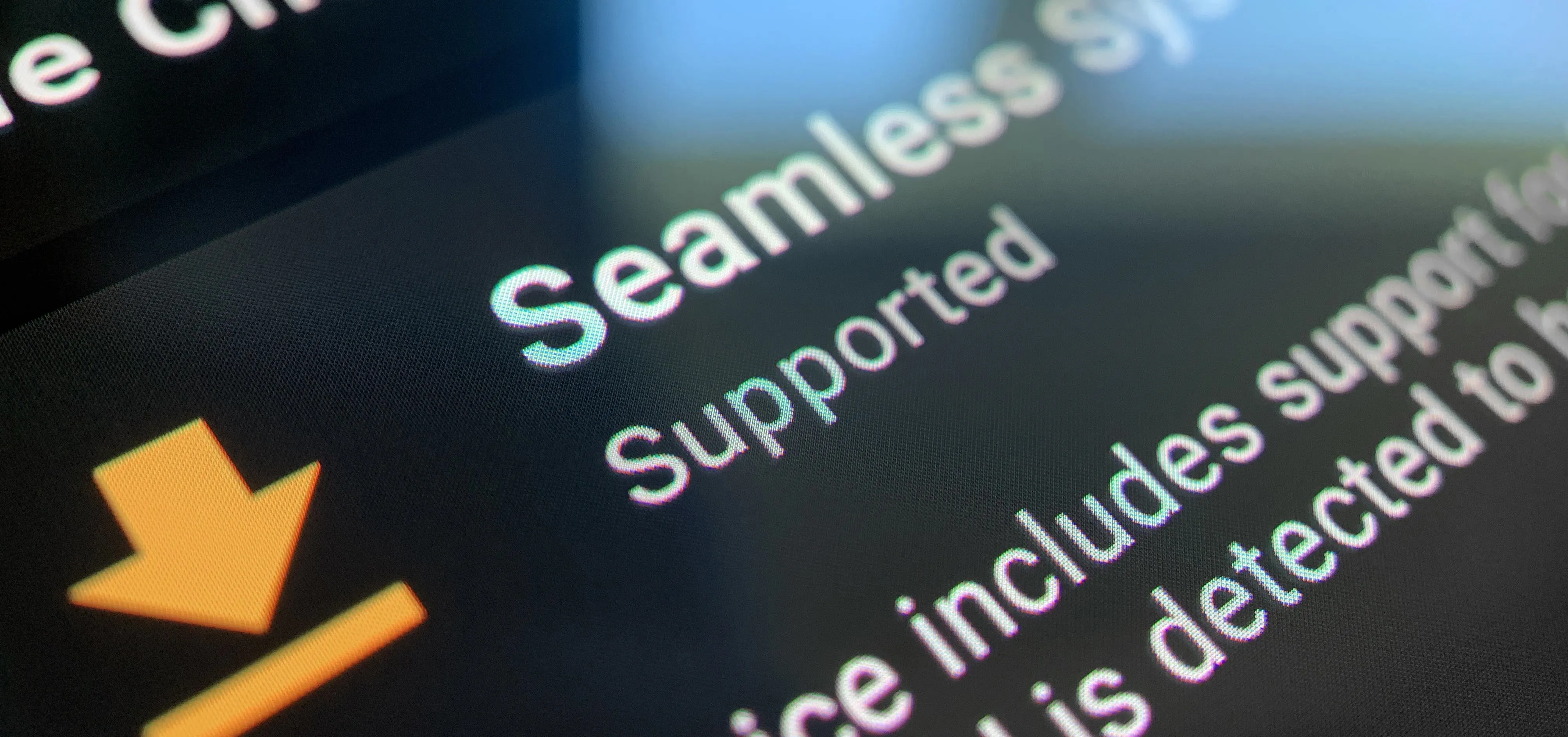 Seamless system support information on a device display.