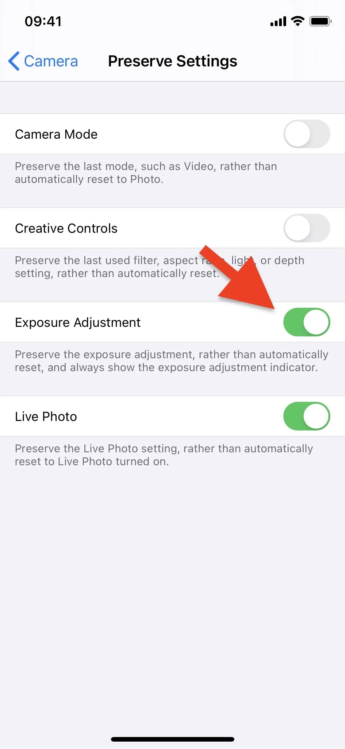 Screenshot of smartphone privacy settings with options for camera and location data.