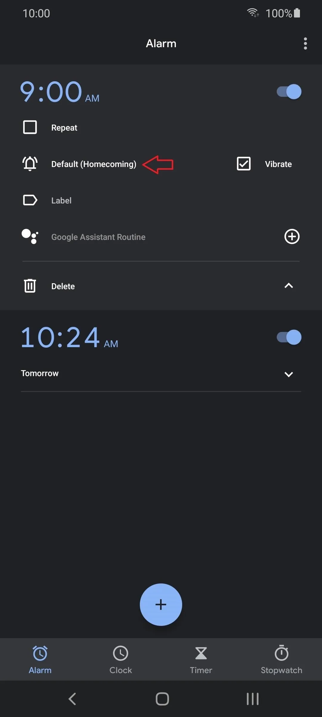 Digital clock display showing the time 10:24 with interface features.