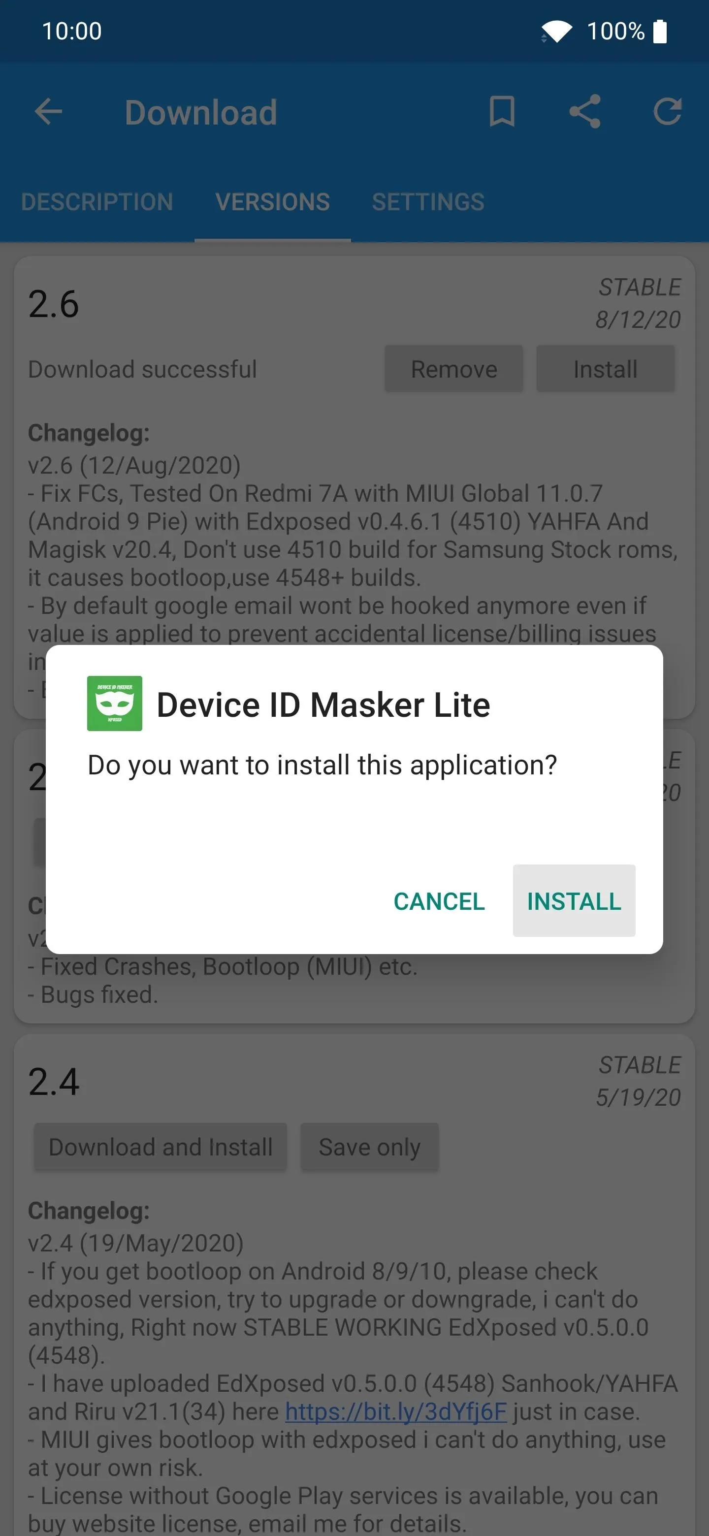 Notification prompt asking to open a citation application.