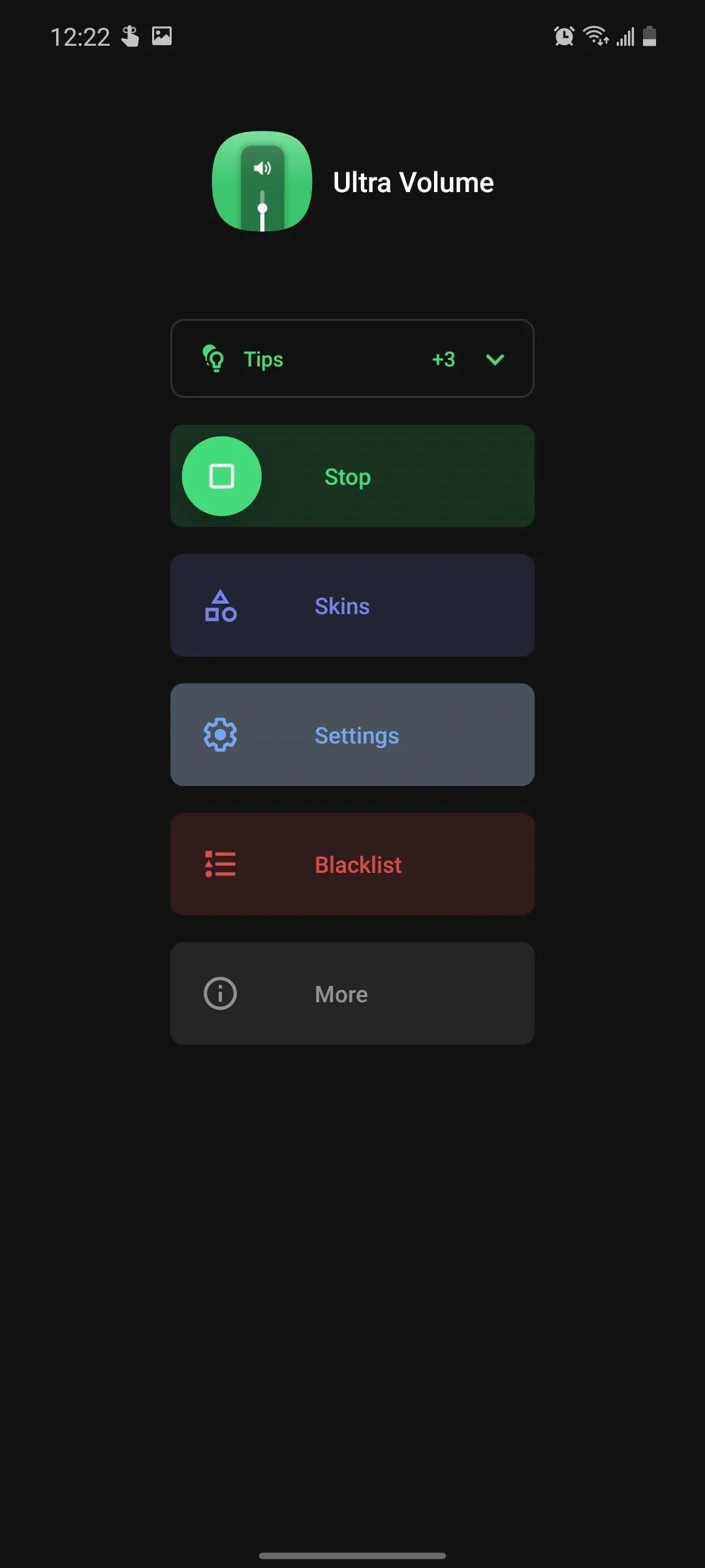 Mobile app interface displaying various user options.