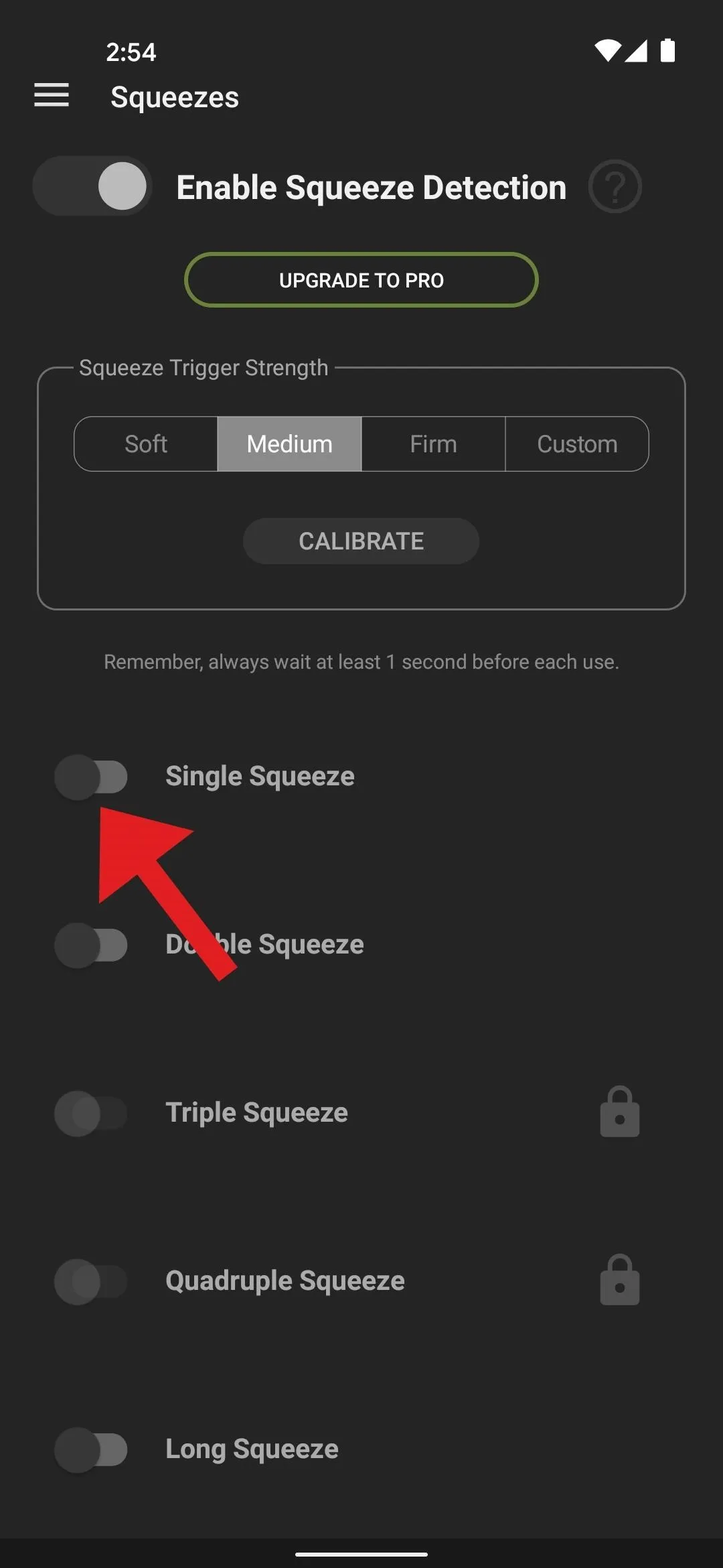 Enable Square Detection settings in an app with a highlighted option.