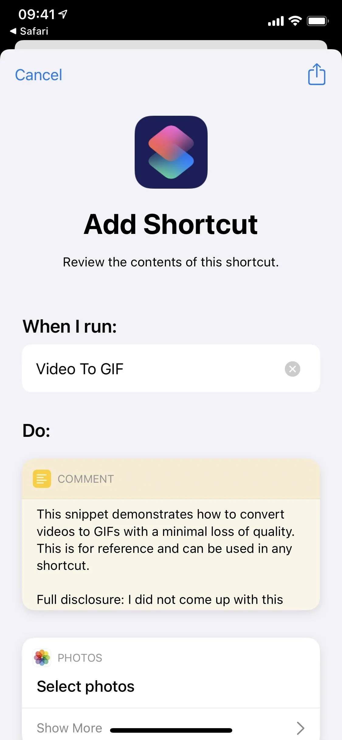 Add Shortcut interface with options for selecting conditions and actions.