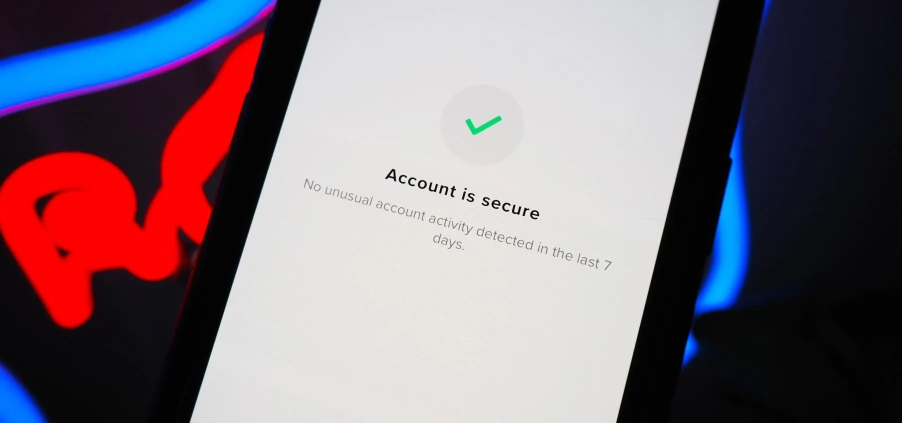 Account is active confirmation message on a device screen.