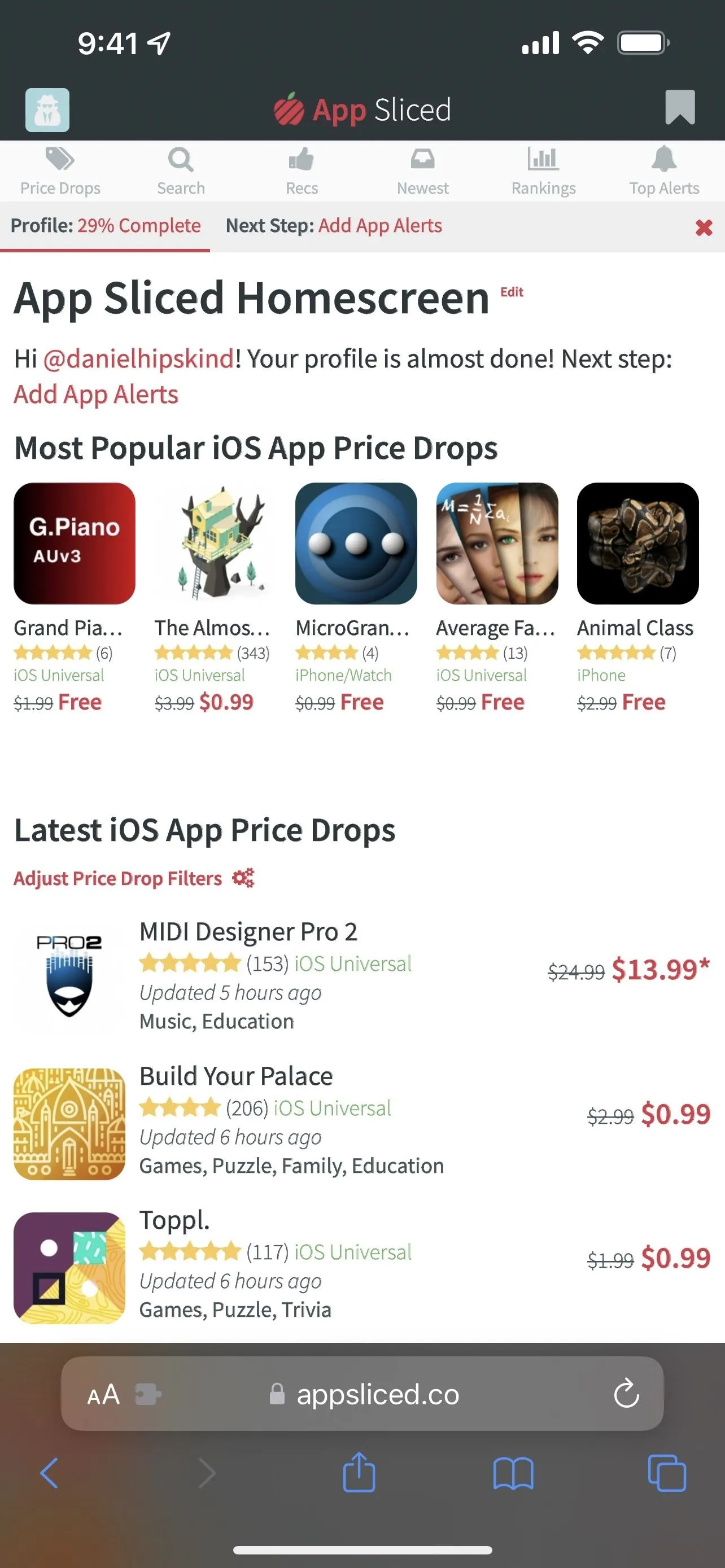 App Store homepage featuring popular SEO apps and their prices.