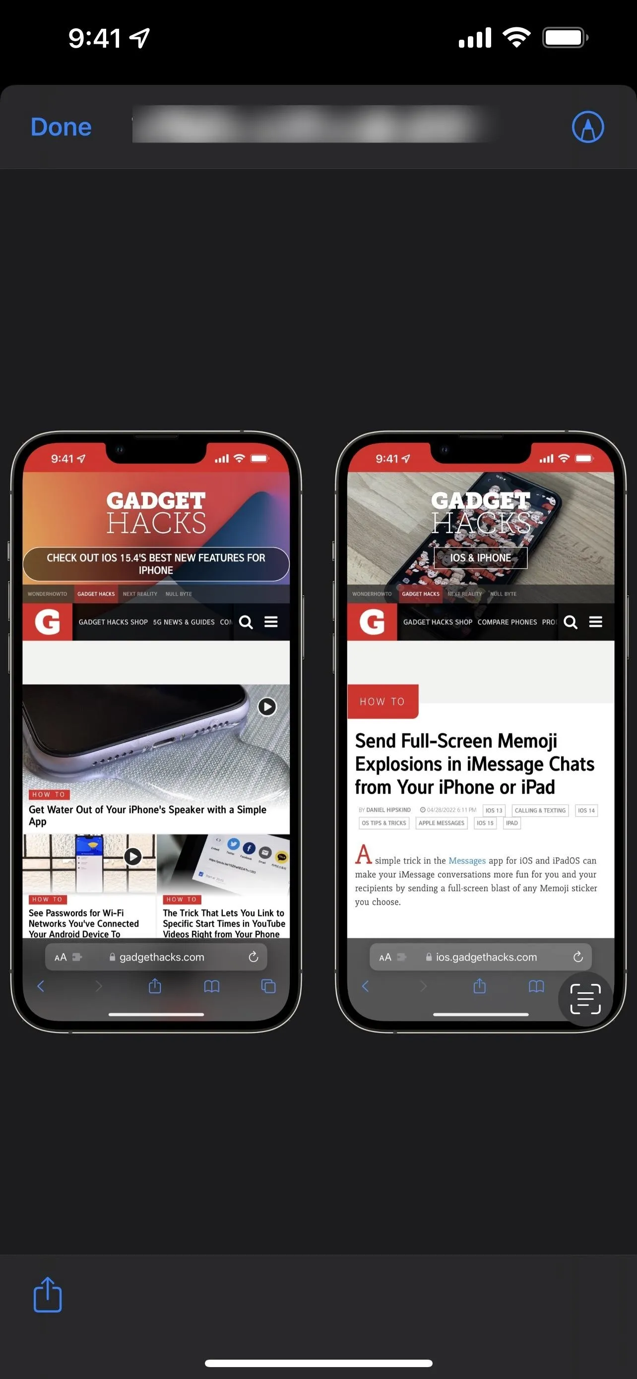 Mobile devices displaying news articles about technology.