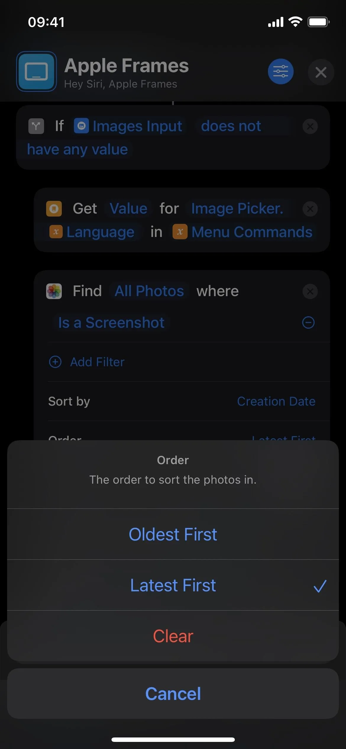 Apple Photos app interface showing options to share and manage photos.