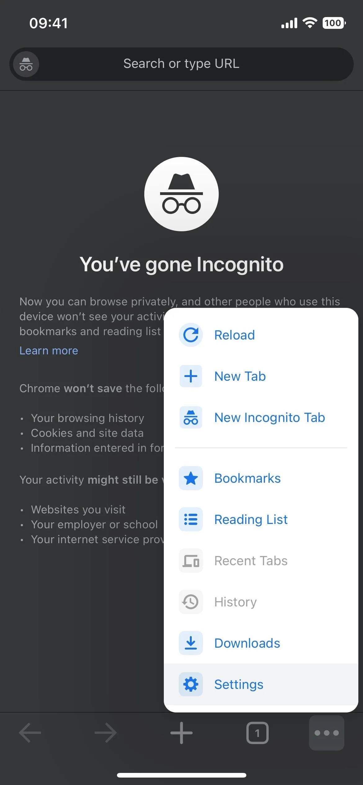 You're logged into your account settings menu on a mobile app.