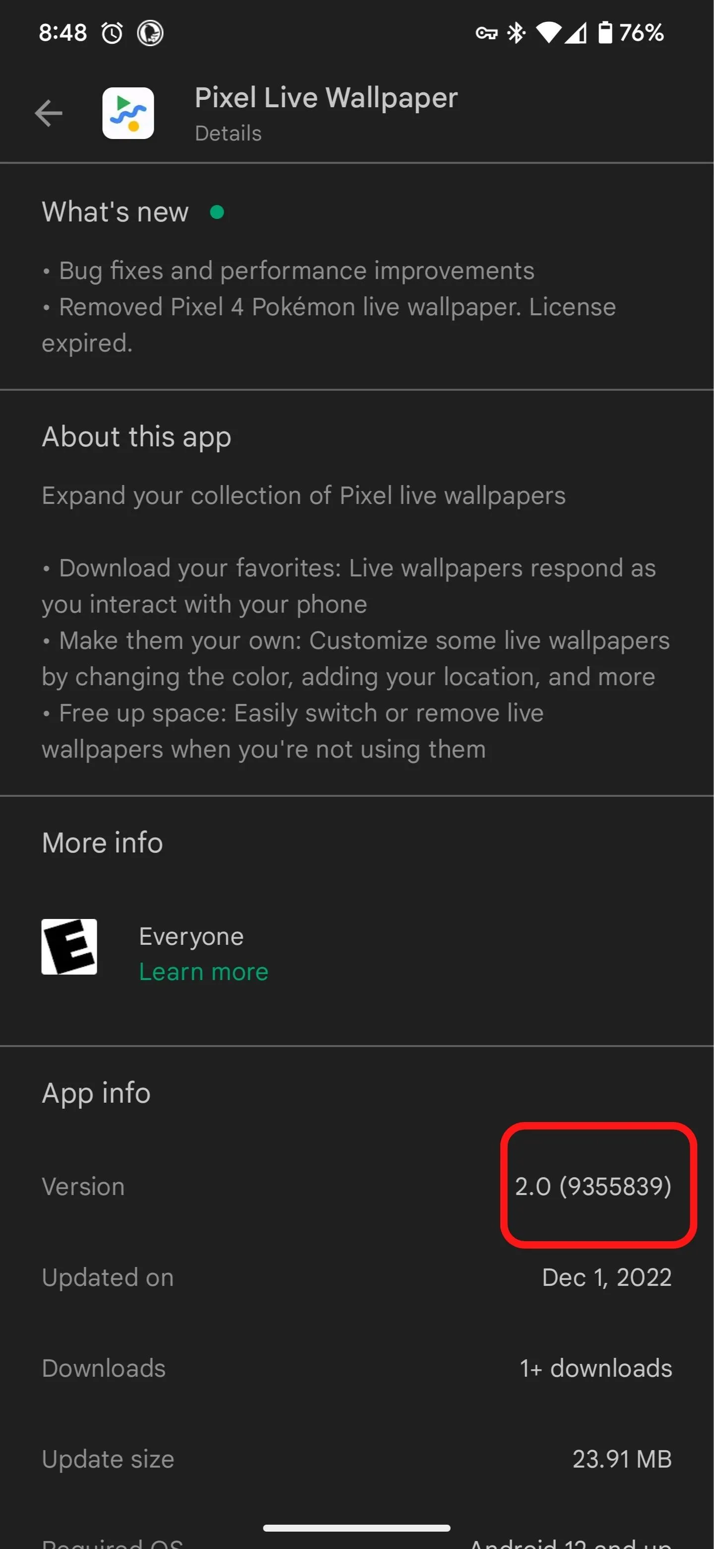 App settings interface on a smartphone displaying profile information.