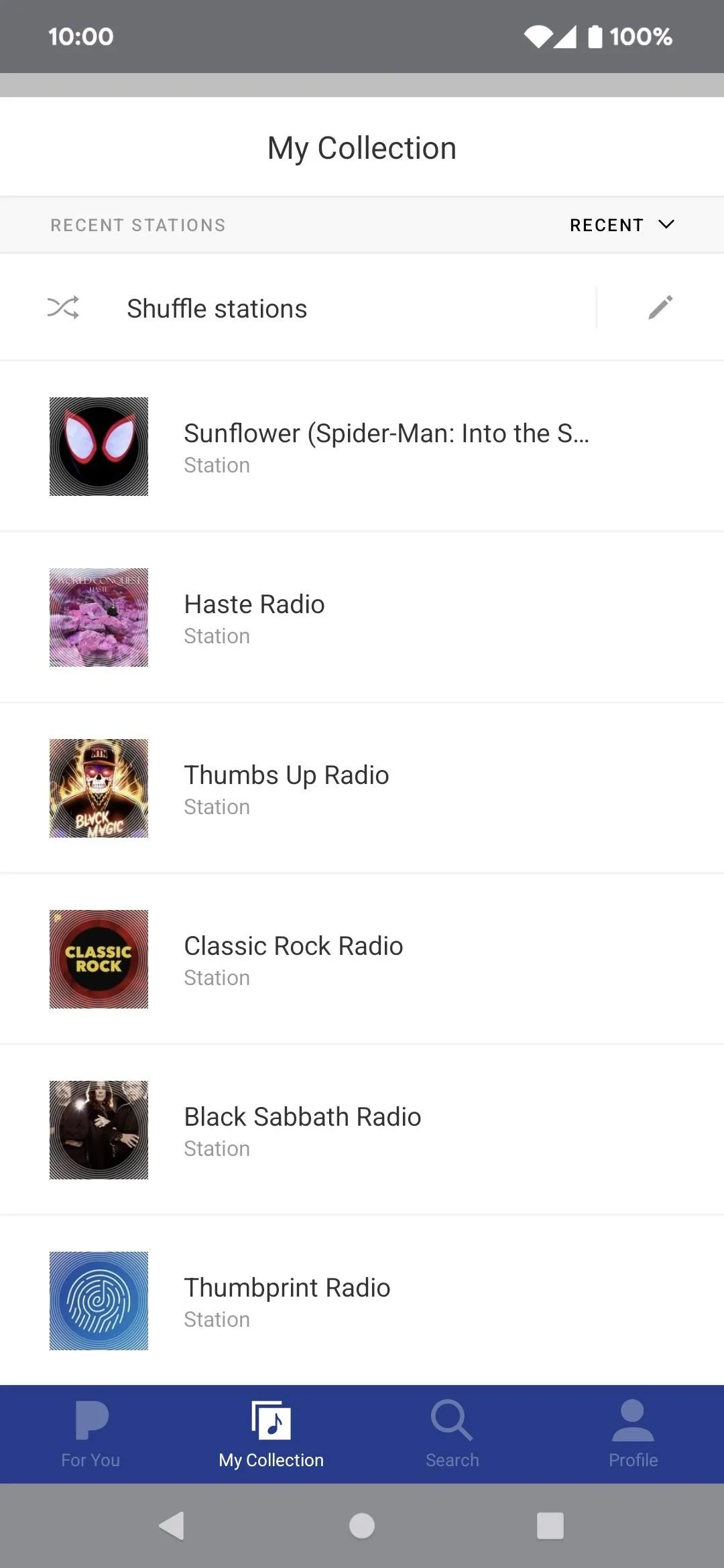 Music collection interface displaying various albums and playlists.