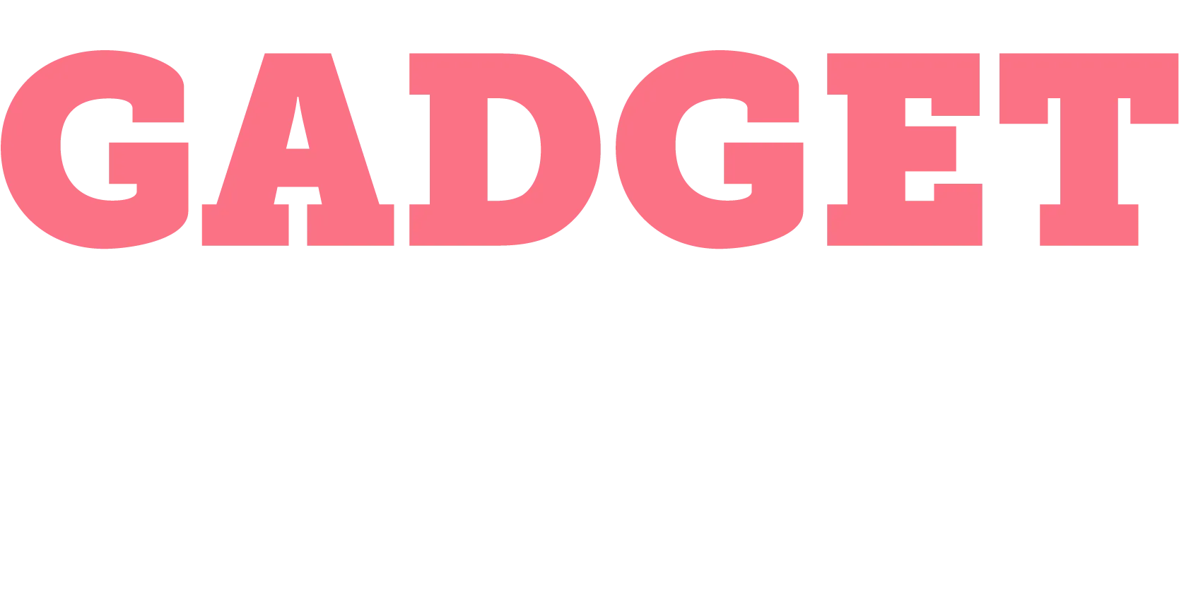 Gadget text logo in pink letters.